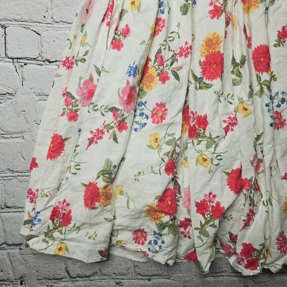Girl Meets Glam Cassie Floral Print Linen Blend Cut Out Back Bow Dress Size 12 - Picture 6 of 15